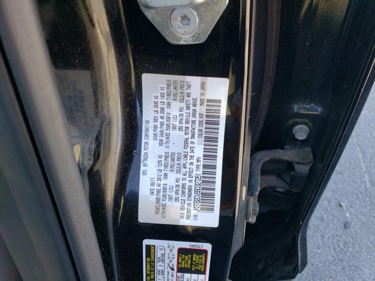 JM3TB2CV8B0327251 2011 Mazda Cx-9