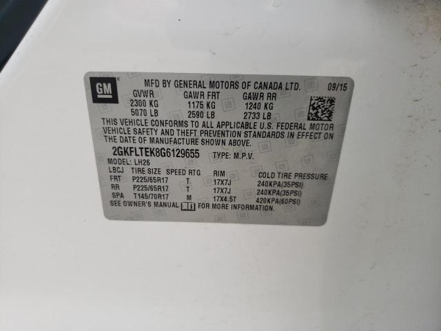 2016 GMC Terrain Sle VIN: 2GKFLTEK8G6129655 Lot: 57008114