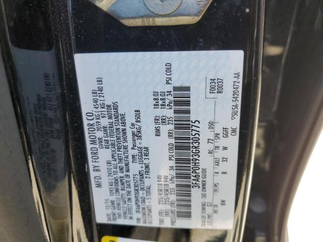 2016 Ford Fusion Se VIN: 3FA6P0H93GR305775 Lot: 55517874