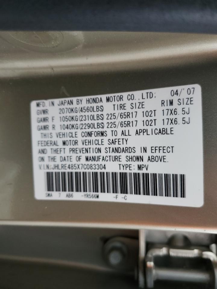 JHLRE485X7C083304 2007 Honda Cr-V Ex