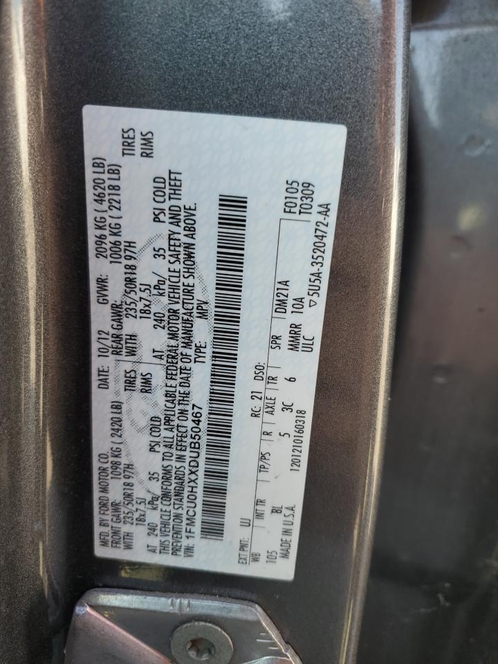 1FMCU0HXXDUB50467 2013 Ford Escape Sel