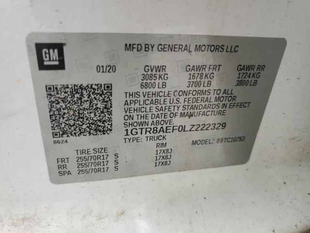 2020 GMC Sierra C1500 VIN: 1GTR8AEF0LZ222329 Lot: 56297194