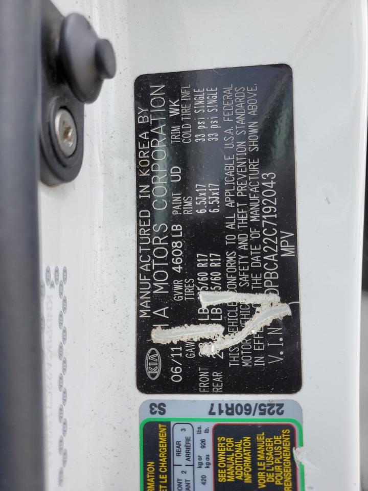 KNDPBCA22C7192043 2012 Kia Sportage Lx