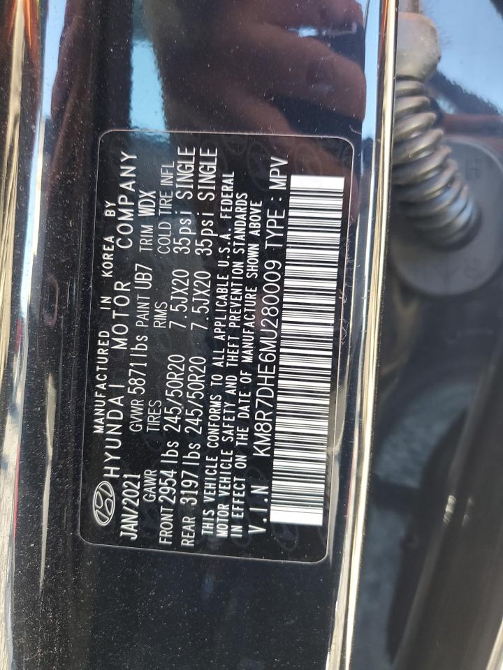 KM8R7DHE6MU280009 2021 Hyundai Palisade Calligraphy