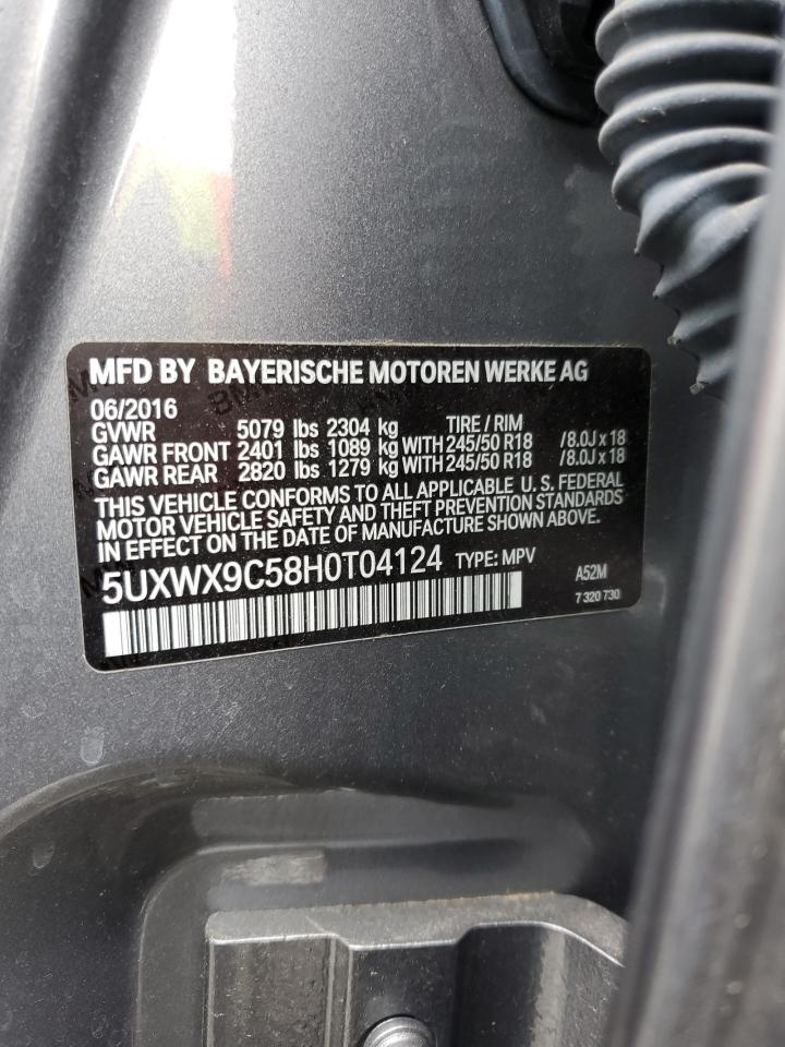 5UXWX9C58H0T04124 2017 BMW X3 xDrive28I