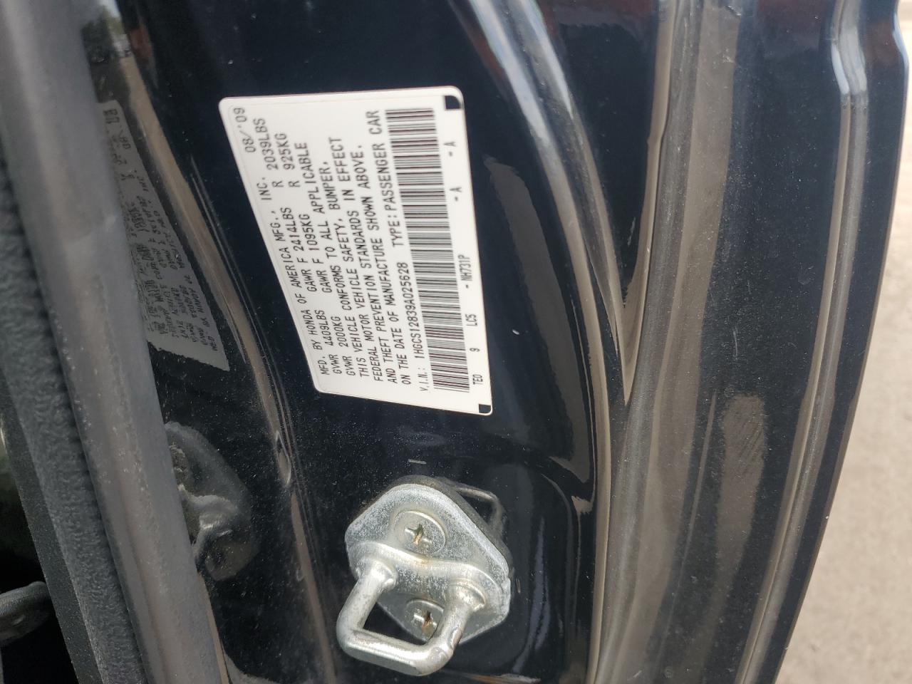 1HGCS12839A025628 2009 Honda Accord Exl