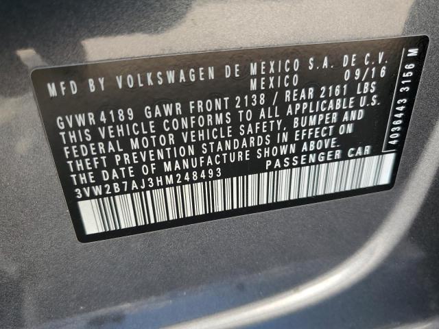 2017 VOLKSWAGEN JETTA S - 3VW2B7AJ3HM248493