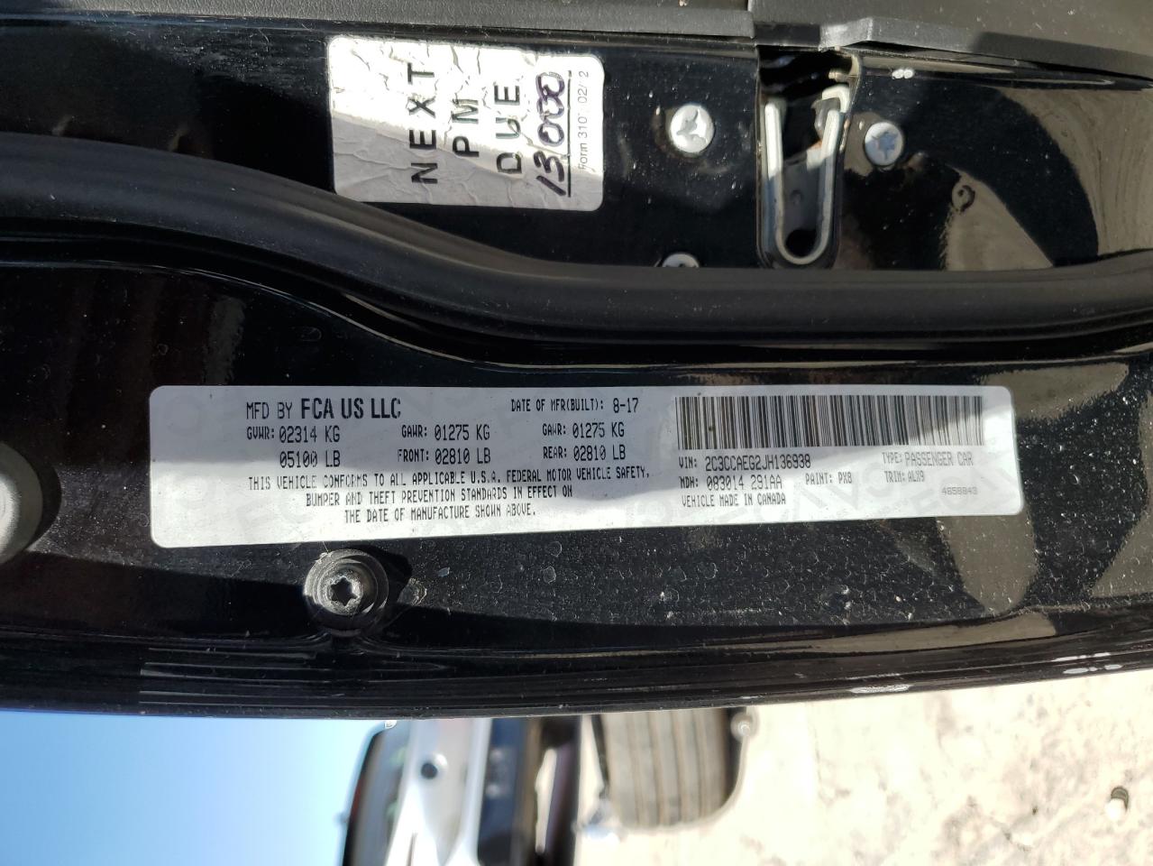 2C3CCAEG2JH136938 2018 Chrysler 300 Limited