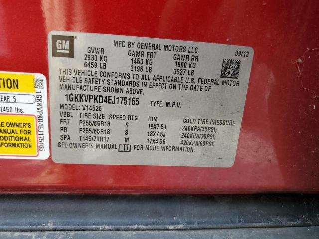 2014 GMC Acadia Sle VIN: 1GKKVPKD4EJ175165 Lot: 53649984