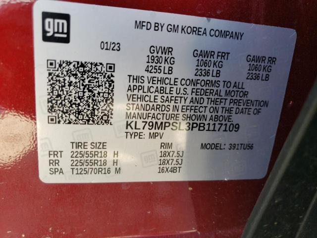 2023 Chevrolet Trailblazer Lt VIN: KL79MPSL3PB117109 Lot: 55310524