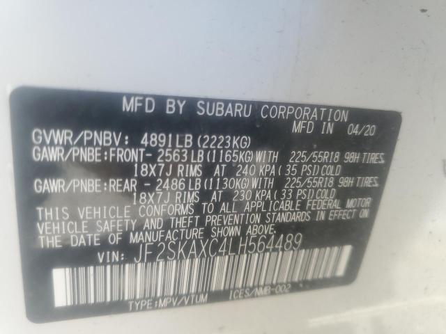2020 Subaru Forester Touring VIN: JF2SKAXC4LH564489 Lot: 55334274