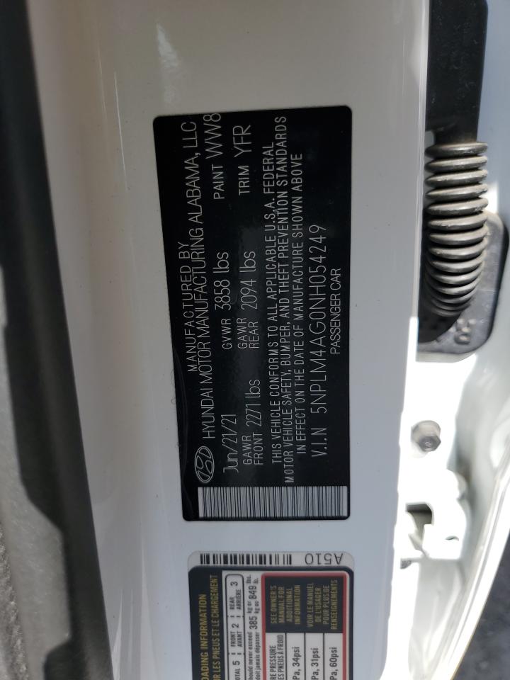 5NPLM4AG0NH054249 2022 Hyundai Elantra Sel