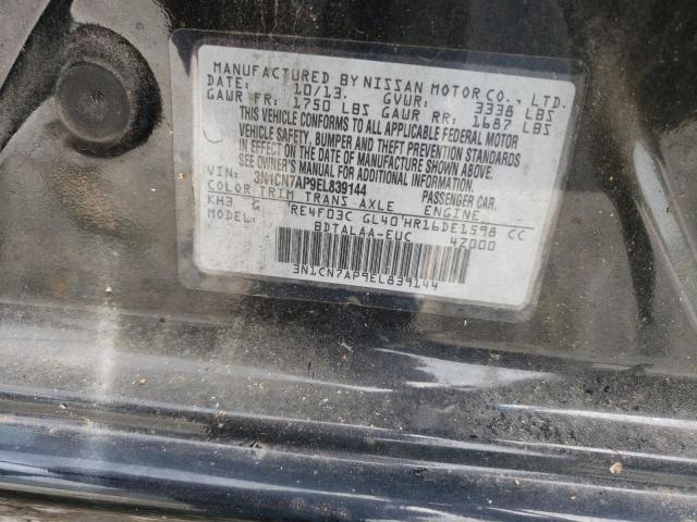 2014 Nissan Versa S VIN: 3N1CN7AP9EL839144 Lot: 56940204