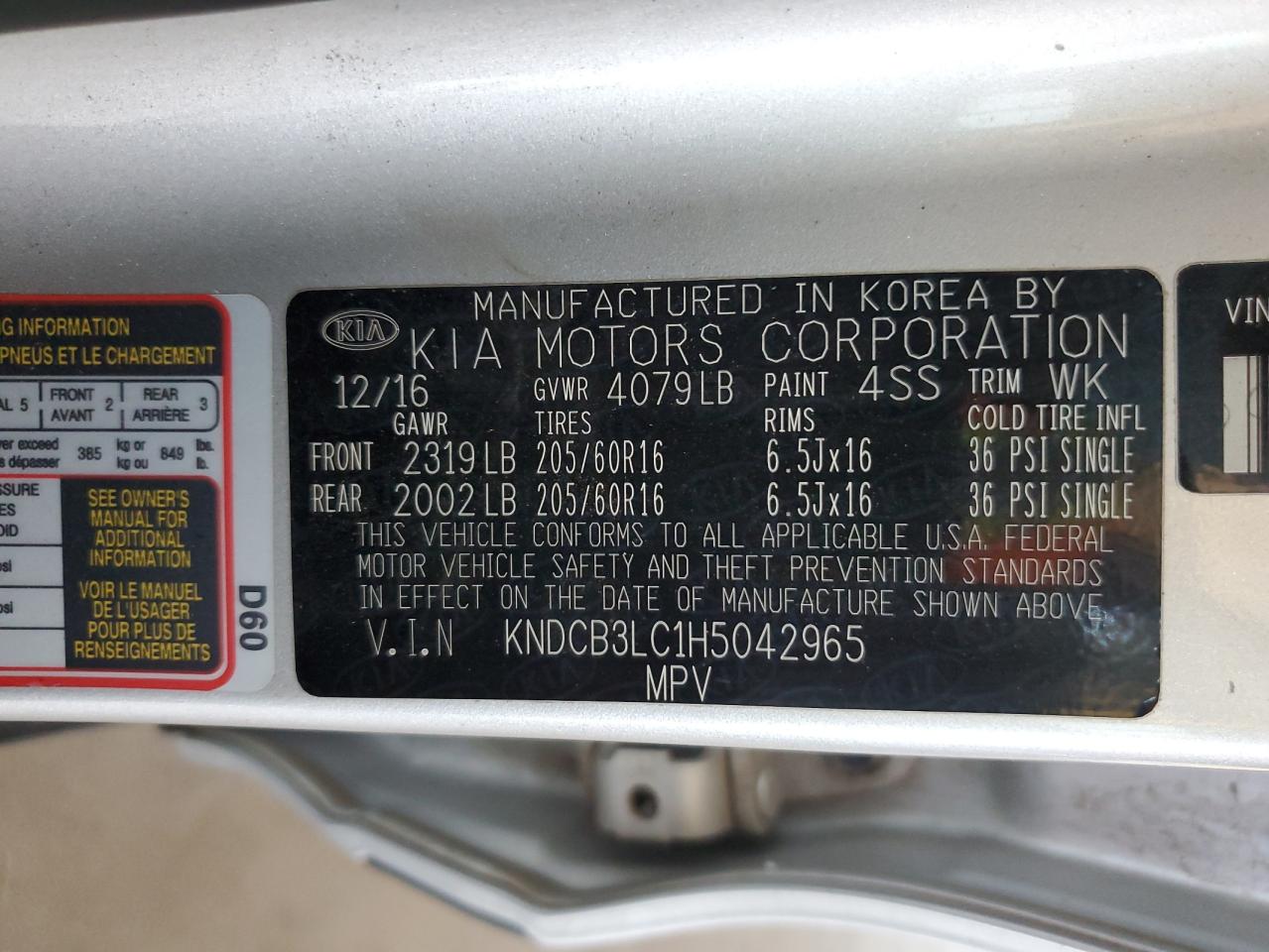 KNDCB3LC1H5042965 2017 Kia Niro Fe