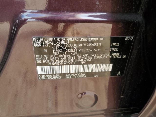 2017 Toyota Rav4 Limited VIN: 2T3DFREV0HW677954 Lot: 55422224