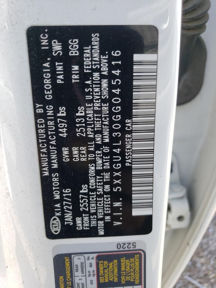 5XXGU4L30GG045416 2016 Kia Optima Ex