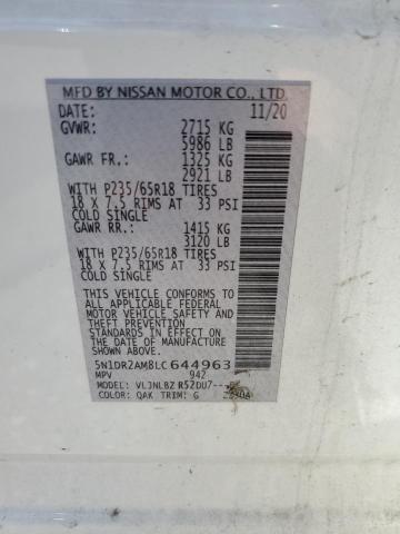 2020 Nissan Pathfinder S VIN: 5N1DR2AM8LC644963 Lot: 54165374