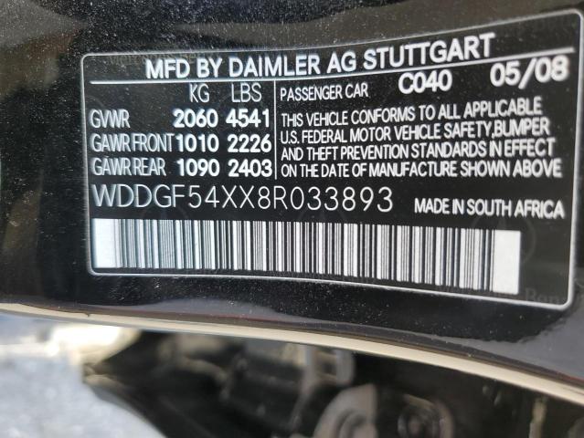 2008 Mercedes-Benz C 300 VIN: WDDGF54XX8R033893 Lot: 54985214