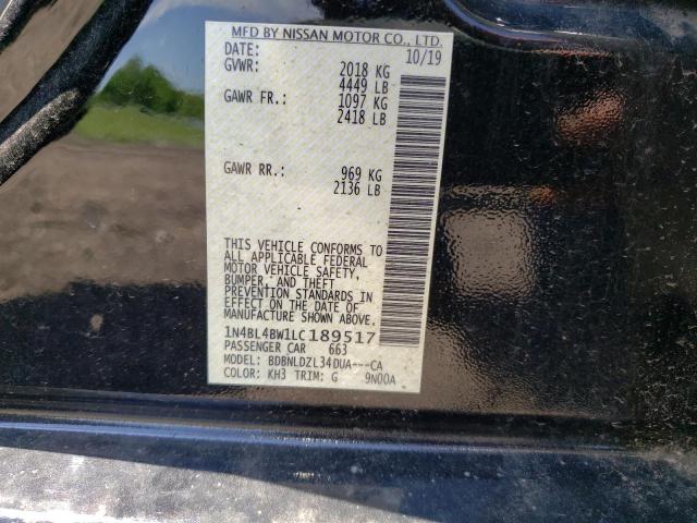 2020 Nissan Altima S VIN: 1N4BL4BW1LC189517 Lot: 54535164