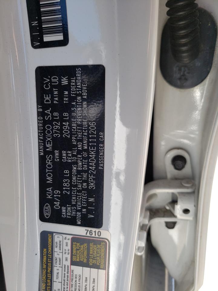 3KPF24AD4KE111206 2019 Kia Forte Fe