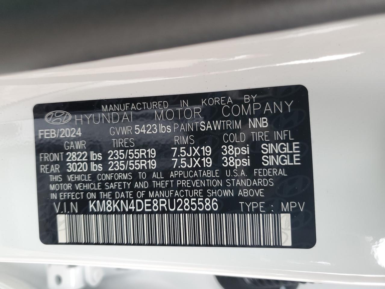 KM8KN4DE8RU285586 2024 Hyundai Ioniq 5 Sel