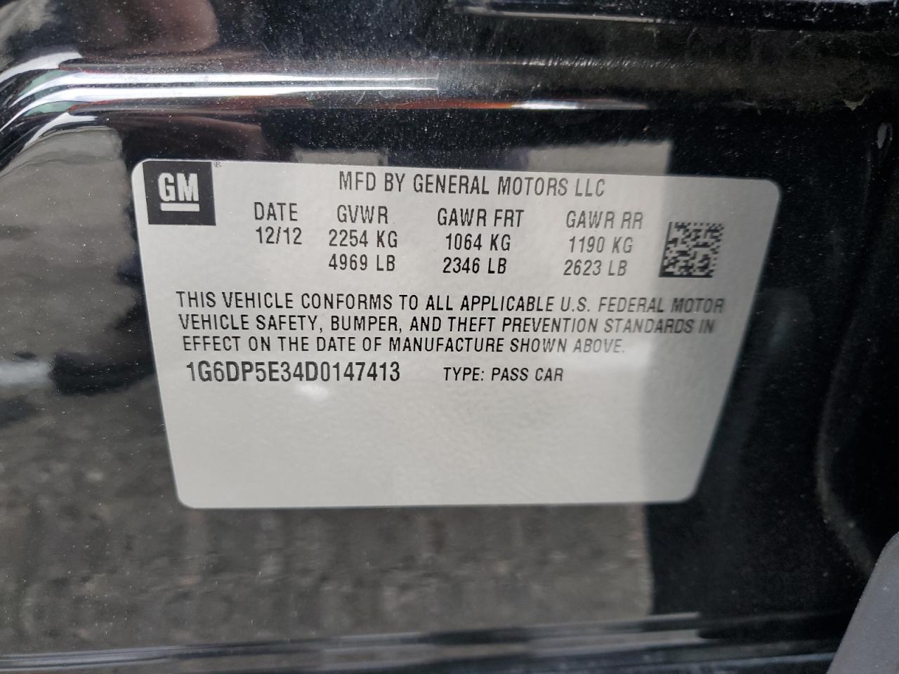 1G6DP5E34D0147413 2013 Cadillac Cts Premium Collection