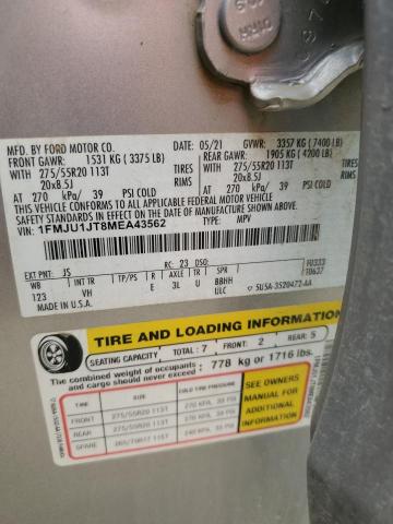 2021 Ford Expedition Xlt VIN: 1FMJU1JT8MEA43562 Lot: 55125014