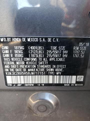 2018 Honda Hr-V Ex VIN: 3CZRU5H58JM717151 Lot: 54012534