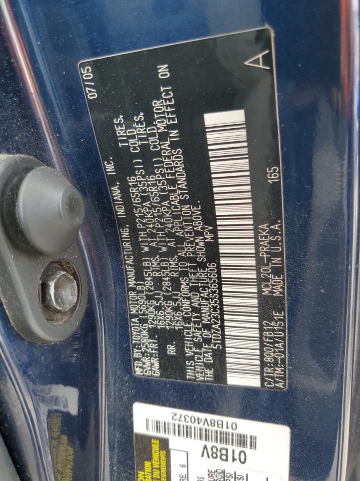 5TDZA23C35S365606 2005 Toyota Sienna Ce