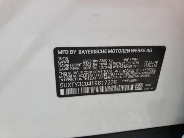 2020 BMW X3 Sdrive30I VIN: 5UXTY3C04L9B17228 Lot: 53906774