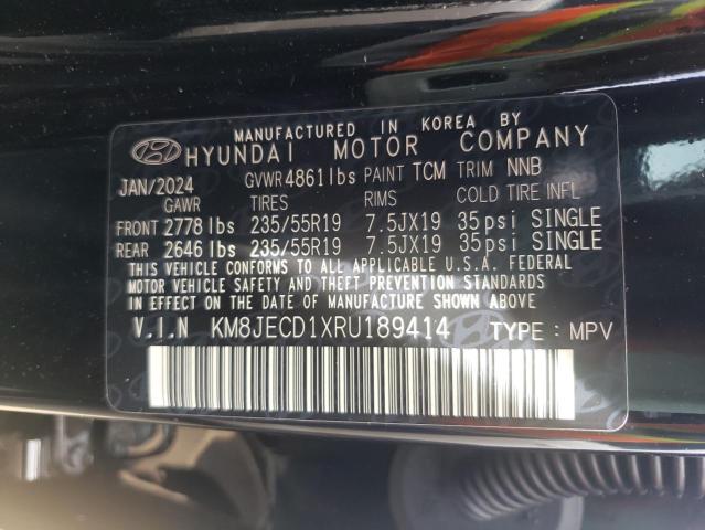 2024 Hyundai Tucson Limited VIN: KM8JECD1XRU189414 Lot: 53305224