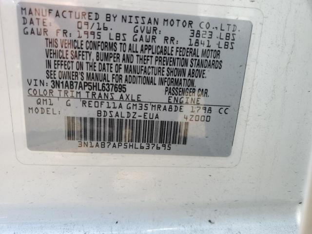 2017 Nissan Sentra S VIN: 3N1AB7AP5HL637695 Lot: 56864684