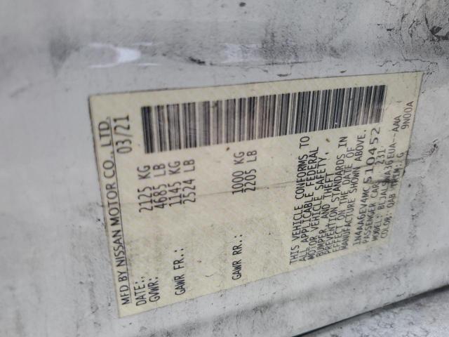 2021 Nissan Maxima Sr VIN: 1N4AA6EV4MC510452 Lot: 57093974