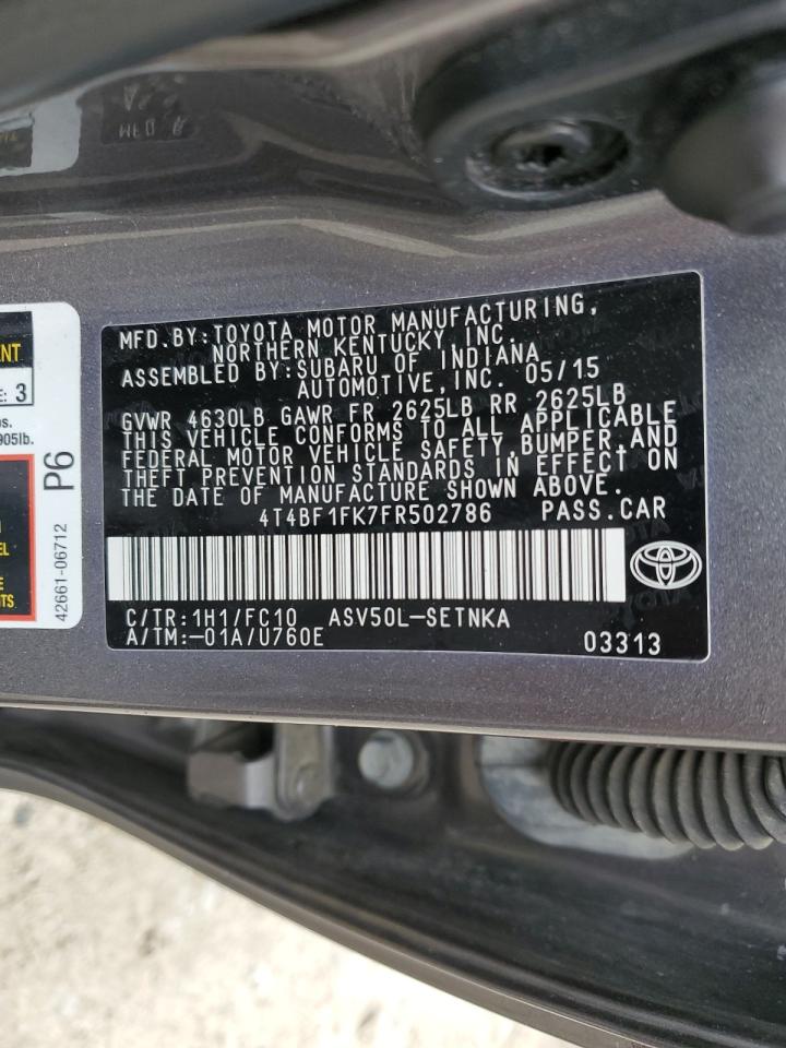 4T4BF1FK7FR502786 2015 Toyota Camry Le