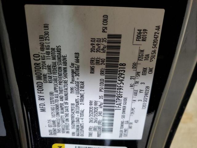 2015 Ford Mustang Gt VIN: 1FATP8FF9F5429318 Lot: 54070774