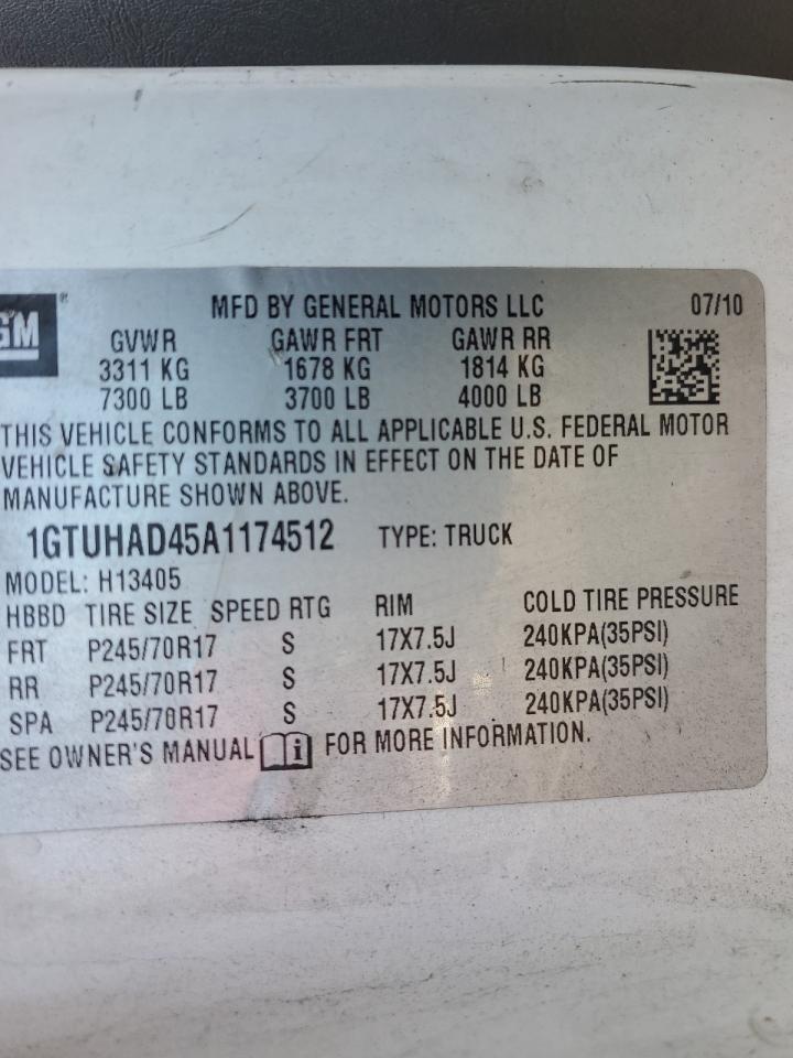 1GTUHAD45A1174512 2010 GMC Savana G1500