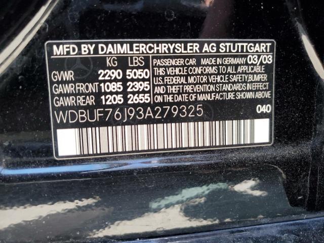 2003 Mercedes-Benz E 55 Amg VIN: WDBUF76J93A279325 Lot: 55716764