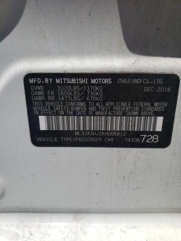 2019 Mitsubishi Mirage Es VIN: ML32A3HJ2KH005812 Lot: 54814304