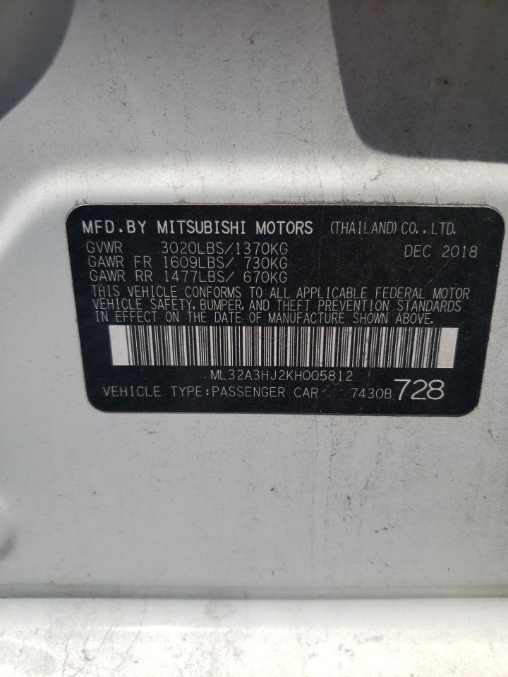 ML32A3HJ2KH005812 2019 Mitsubishi Mirage Es