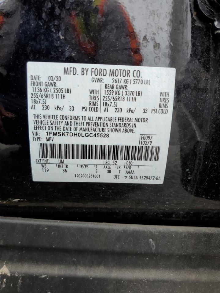 1FMSK7DH0LGC45528 2020 Ford Explorer Xlt