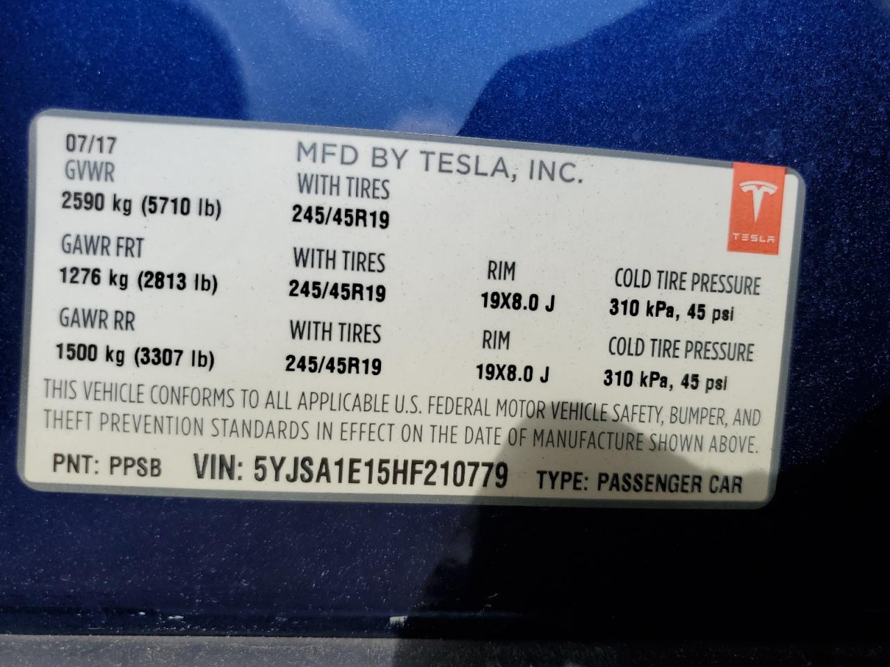 5YJSA1E15HF210779 2017 Tesla Model S