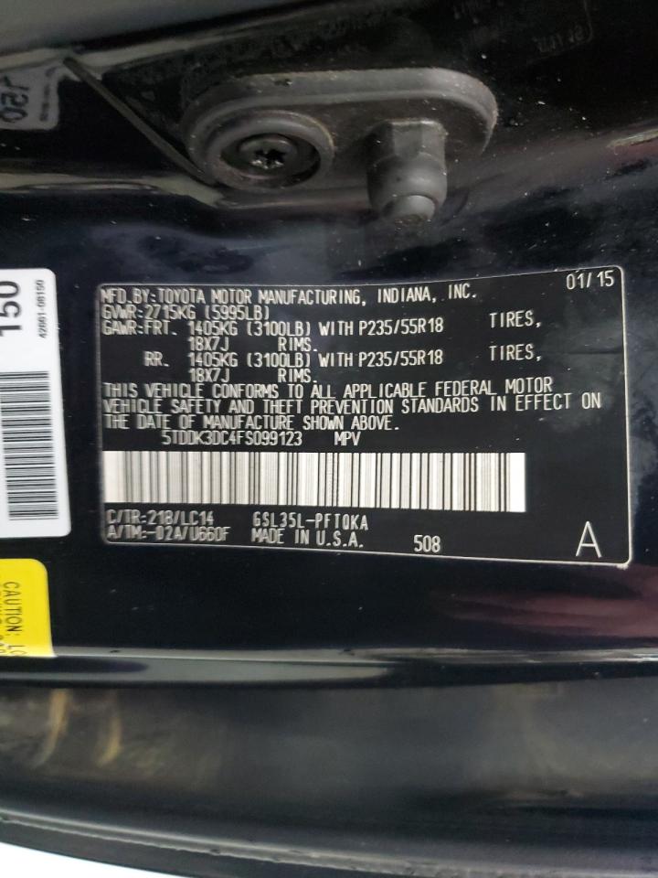 5TDDK3DC4FS099123 2015 Toyota Sienna Xle