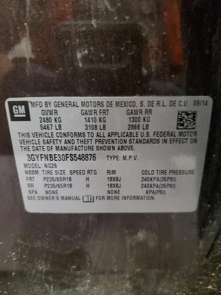 3GYFNBE30FS548876 2015 Cadillac Srx Luxury Collection