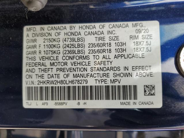 2HKRW2H80LH678279 Honda CRV CR-V EXL 13