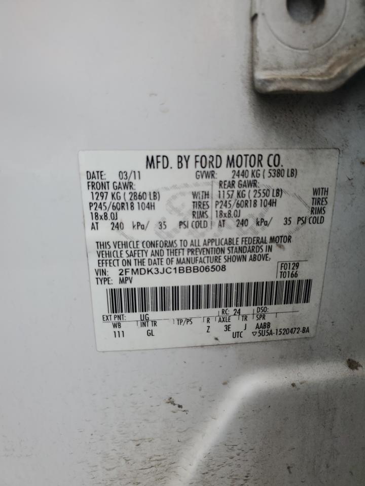 2FMDK3JC1BBB06508 2011 Ford Edge Sel