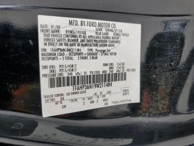 2009 Ford Focus Ses VIN: 1FAHP36N19W211484 Lot: 53642854