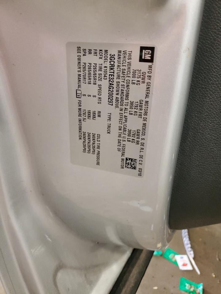 3GCRKTE32AG200297 2010 Chevrolet Silverado K1500 Ltz