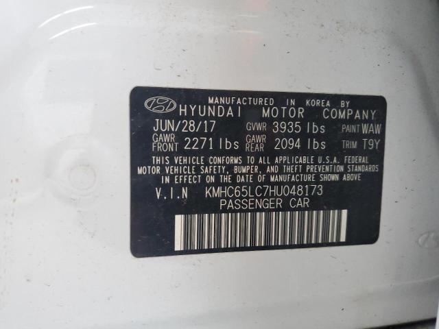 2017 Hyundai Ioniq Blue VIN: KMHC65LC7HU048173 Lot: 54542354