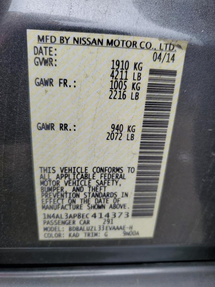 1N4AL3AP8EC414373 2014 Nissan Altima 2.5