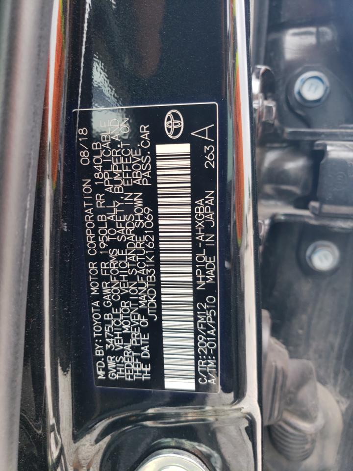 JTDKDTB31K1621069 2019 Toyota Prius C